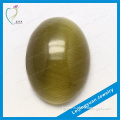 Olive green cabochon oval shape synthetic jewelry beads